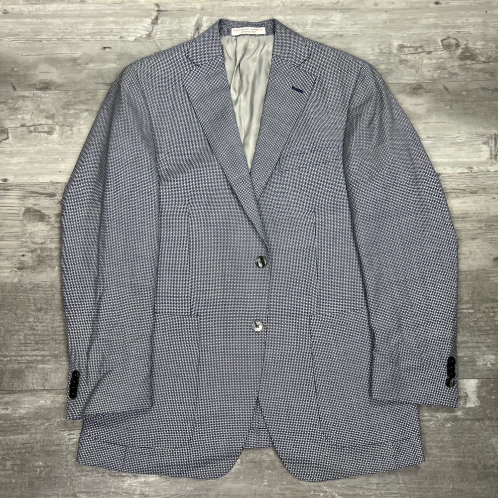 Hardwick Navy & White Check Sport Coat 40R